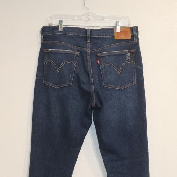 Levi's 501 Blue Raw Hem Skinny Jeans Sz 31 - Picture 7 of 12
